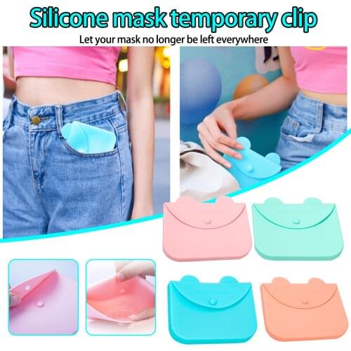 Face Mask Box Silicone Storage Case Sanitary Napkins Protective Holder Dustproof bag creative portable anti pollution mask box