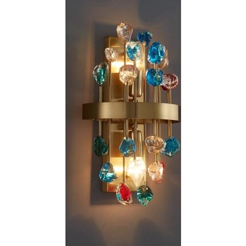 YOOGEE Crystal Wall Sconces for Living room Brushed Brass Indoor Lighting Hallway Lamp бра настенное