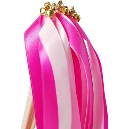 Twrling fairy ribbon streamers wedding ribbon wooden sticks angel wands with bells confetti party decorations practical gift