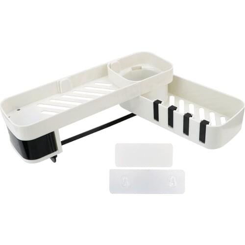 Corner Shower Shelf Shampoo Shower Shelf Holder Kitchen Storage Rack Organizer Wall Mounted Floating Bathroom Shelf