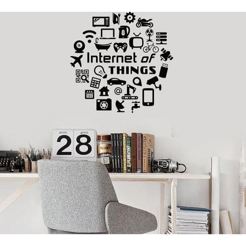 Internet of Things Vinyl Wall Decal IoT Gadgets Devices Decor Stickers Mural Home decor for kids room Study wall tattoo Y198