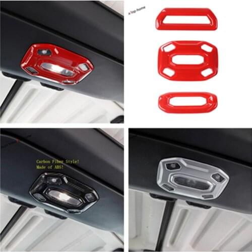 Yimaautotrims Up Roof Reading Lights Lamp Frame Cover Trim ABS Fit For Jeep Wrangler JL 2018 - 2020 Colorful Interior Mouldings