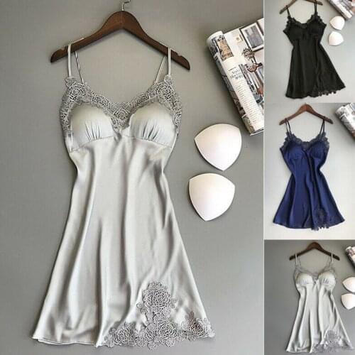 Women Sexy Plus Size Contrast Lace Slips With Thong Nightdress Bowknot Lingerie nightgown large size xl dress home lenceria