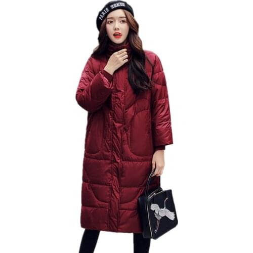 Winter Jacket Women New Parka Down Jackets Ladies Stand Collar Fashion Casual Loose Plus Size Coats Thick Long Overcoats Z5