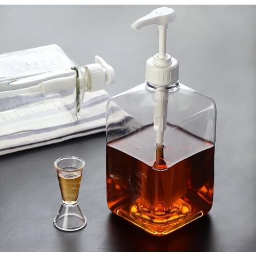 Pressure Spray Bottle Liquid Bottle Dispenser Food Grade Syrup Squeeze Bottle Liquid Hand Pressure Refillable Kitchen 1pcs