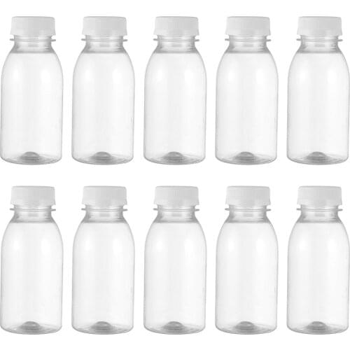 10Pcs 350ML 200ML Transparent Plastic Milk Storage Bottles Beverage Drinking Bottles A50