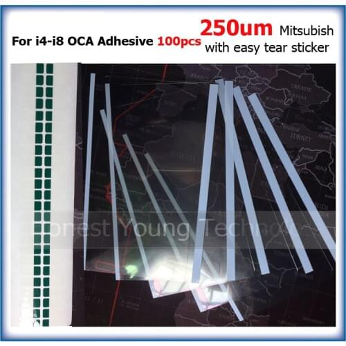 100pcs Mit 250um OCA Optical Clear Adhesive Glue Film for iPhone 5 5S 5C 4 4s 6 6s 7 8 plus for iPhone X with easy tear stick