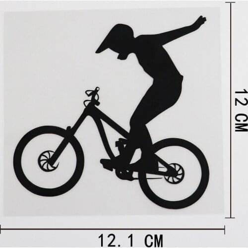 12.1CMX12CM Bicycle Bike Extreme Sports Freestyle Decal Vinyl Car Sticker Black/Silver 8A-0323