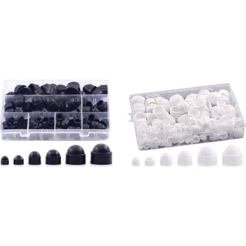 160Pcs Bolt Covers Screw Caps Nut Assortment,M4 M5 M6 M8 M10 M12 Nylon Insert Locknut For Matching Screws Or Bolt