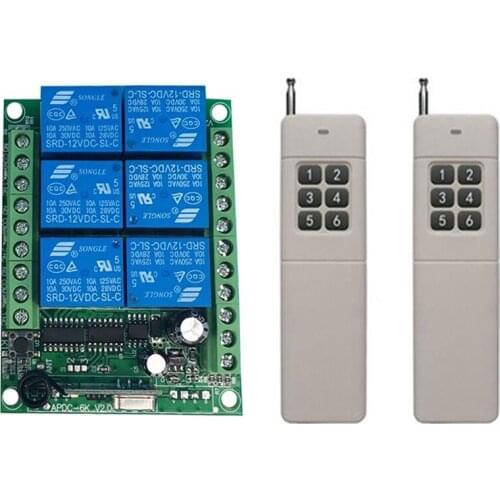 3000m DC 2V 24V 6CH 6 CH Wireless Remote Control LED Light Switch Relay Output Radio RF Transmitter And 433 MHz Receive
