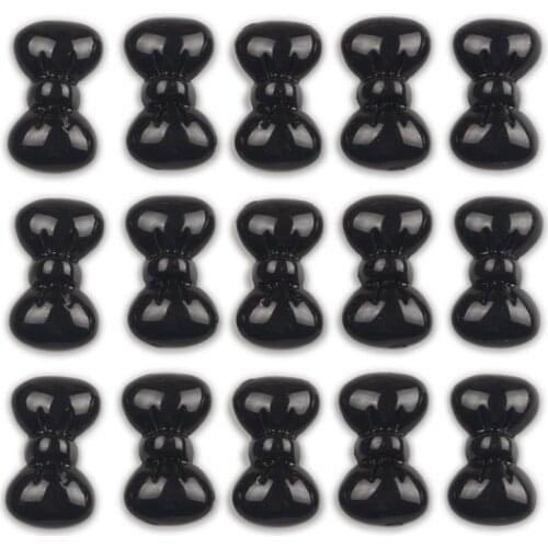 50Pcs Black Bowknot Resin Decoration Crafts Kawaii Bead Flatback Cabochon Scrapbook DIY Accessories Buttons