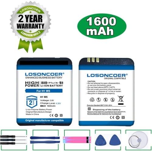 LOSONCOER 1600mAh Battery For H1 W5 V5K V7K V7 Kids Child Smart Watch