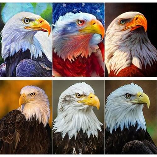 New DIY 5D Diamond Painting Full Square Round Drill Bald Eagle Diamond Embroidery Animal Cross Stitch Mosaic Art Home Decor Gift