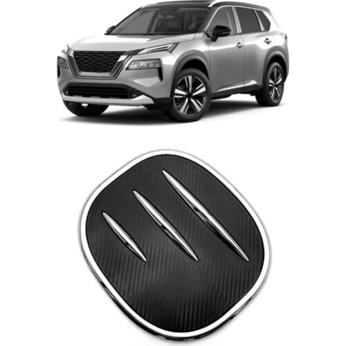 Car Carbon Fiber Chrome Oil Tank Cap Fuel Tank Cover Decoration Stickers Fit for Nissan X-Trail Rogue 2020 2021
