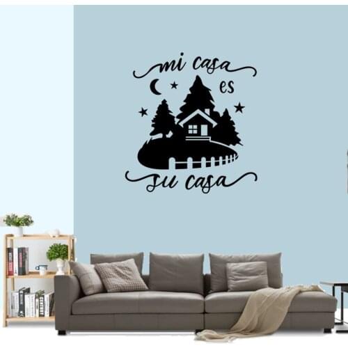 Mi casa es su casa guest room decor welcome wall decal spanish quotes Wall Decals For Home Living Room Vinyl Murals RU4053