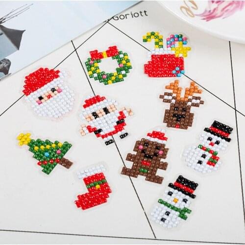 DIY Mini-Patterns Diamond Embroidery Christmas Diamond Painting For Children Round Diamond Sticker For Cup Book Phone Decoration