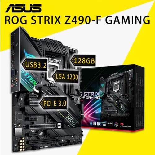 LGA 1200 Asus ROG STRIX Z490-F GAMING Motherboard Support Intel 10th-Gen CPU DDR4 128GB PCI-E 3.0 RGB Intel Z490 Placa-Mãe 1200