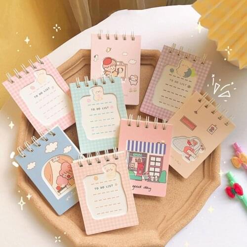 Mini Creative Lovely Rollover Portable Coil Notepad Diary Book Record Life Paper Vertical Hollow Coil Notebook School Supply
