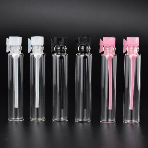 MUB 100pcs/lot Mini Glass Perfume Small Sample Vials Perfume Bottle 2ml Empty Laboratory Liquid Fragrance Test Tube Trial Bottle