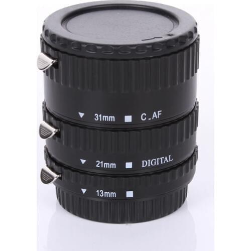 Black AF Auto Focus Macro Extension Tube Set for Canon EF-S DSLR Camera