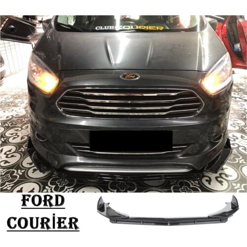 For Ford Courier Front Bumper Attachment Lip 2003-2020 Piano Glossy Black Splitter Diffuser Universal Spoiler Bumper Mud Flaps