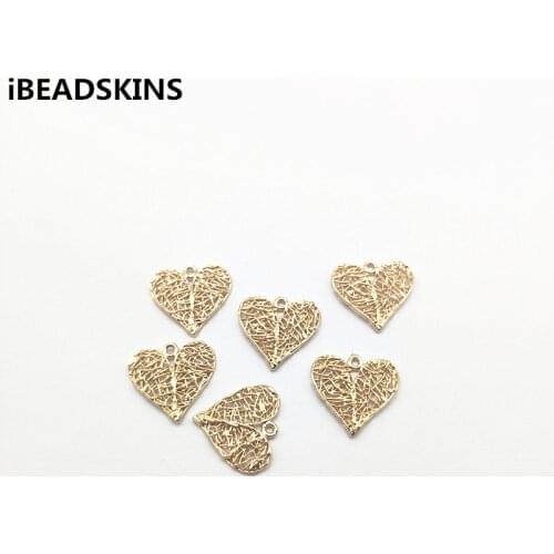 New arrival! 17x18mm 100pcs Heart shape Copper Charm/Connectors for Earrings parts,Accessories,hand Made Jewelry DIY