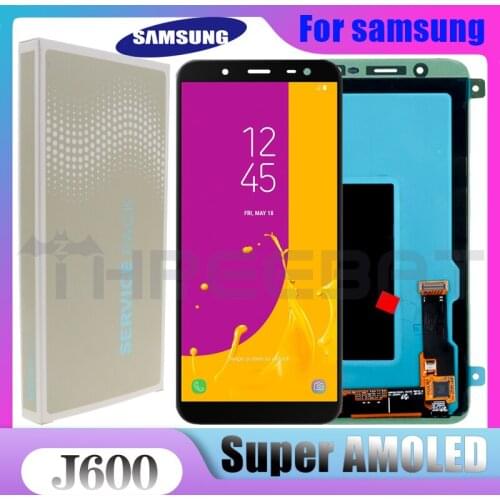 100% ORIGINAL 5.6'' SUPER AMOLED LCD for SAMSUNG Galaxy J6 2018 J600F J600G Display With Touch Screen Assembly Replacement Parts
