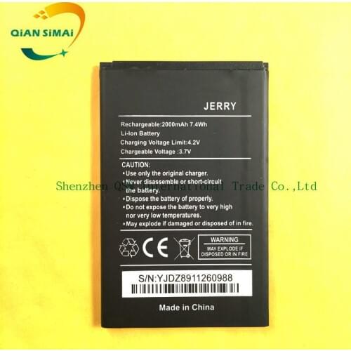 QiAN SiMAi 1PCS New 100% high quality JERRY battery For Wiko JERRY 3702 mobile phone +track code