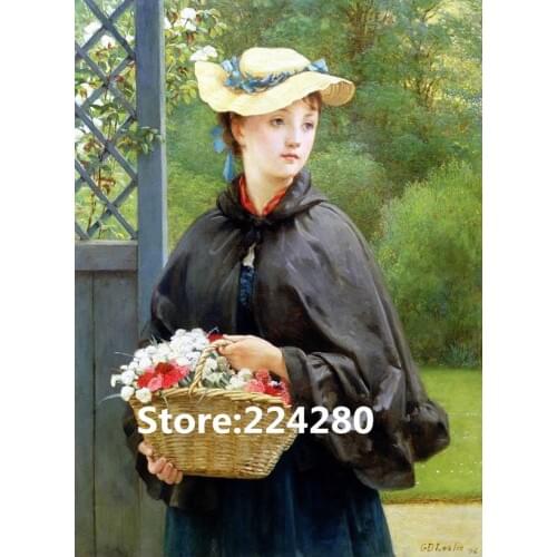 Needlework,for embroidery,DIY 14CT Unprinted Art Cross stitch kits Take the flower girl people Cross-Stitching decor crafts