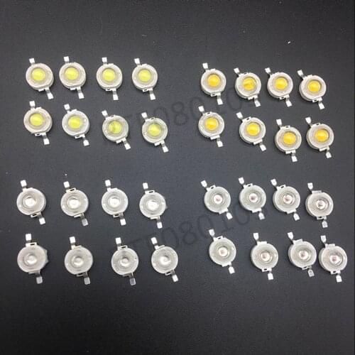 50pcs 1W 3W High Power cool/warm white 3000k 4000k 6000k 10000k 20000k 30000k LED chip