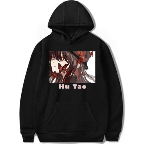 Hu Tao Hoodie Aesthetic Fashion Kawaii Printed Genshin Impact Clothing Tops Harajuku Casual Streetwear Women Unisex Sweatshirt