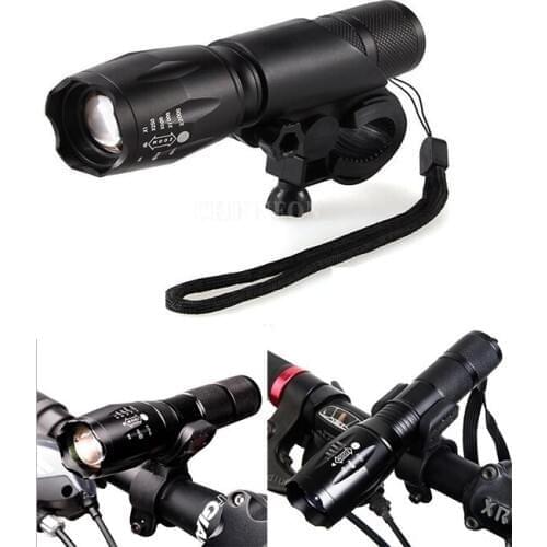 200Pcs/Lot LED 8000 Lumen Bicycle Light 5 Mode XM-L T6 Bike Lights Front Torch Waterproof Flashlight Lamp+Bike Mount