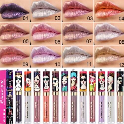 Waterproof Diamond Lipgloss Sexy Matte Glitter Long Lasting Pink Shimmer Lipgloss Non Stickcup Lipstick Makeup Cosmetic 15 Color
