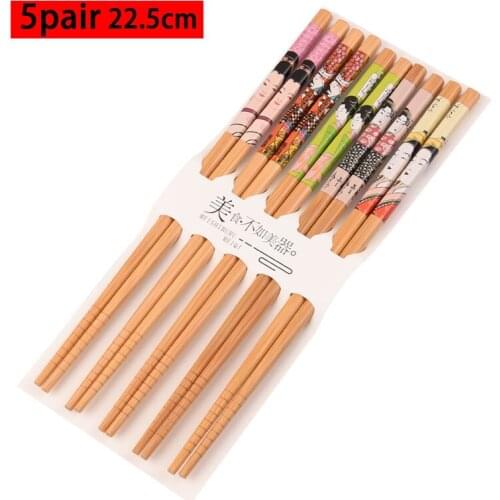 Japanese Lady Natural Bamboo Chinese Chopsticks Reusable Tableware Dinning Eating Chopstick for Gift Sushi Food Chop Sticks Set