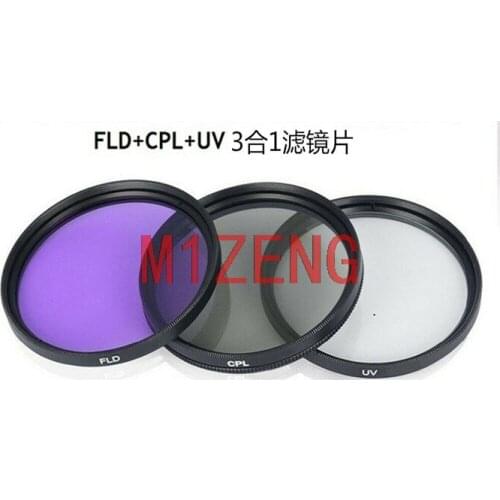 30 37 40.5 43 46 49 52 55 58 62 67 72 77 82 mm UV + FLD + CPL Lens Filter Protector for canon nikon pentax fuji sony dslr camera