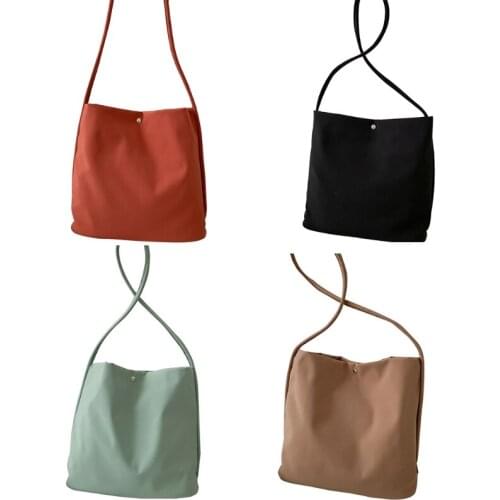 Women Bag Portable Large Capacity Shopping School Office Bucket Shoulder Pouch