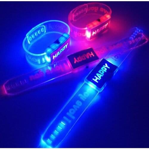 1 Pc Luminous Flashing Led Bracelet Festival Rave Glow Bangle Led Lighting Up Toys Party Favors Glow Party Supplies