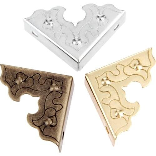 10pcs Furniture Metal Crafts Jewelry Box Corner Foot Wood Case Corner Protector Decorative Corner 25*25*9mm