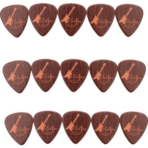 15Pcs Wood Grain Guitar Picks Retro Picks for Acoustic and Electric Guitar, Ukulele, Mandolin and Banjo