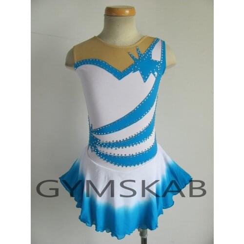 2018 Graceful Figure Skating Dress Womens Girls Customized Ice Skating Dress Sleeveless Gymnastics Costume 8174