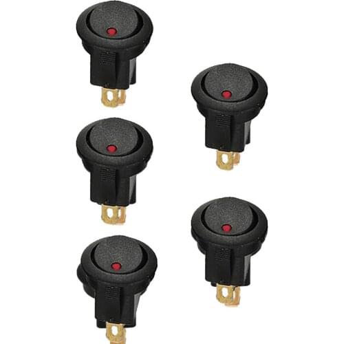 5 X Car 12V Round Rocker Dot Boat Red blue green yellow LED Light Toggle Switch SPST ON/OFF Sales