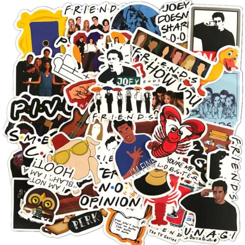 50/100pcs Friends Stickers TV Show Stickers Anime Retro Gift Toys Funny Stickers DIY Luggage Laptop Stickers Classic Toys