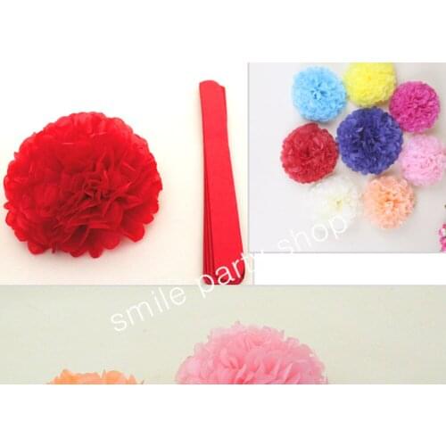 50 pcs 10cm(4inch) Tissue Paper Pom Poms Wedding Party Decor Craft Paper Flower For Wedding Decoration 29 kind color choose