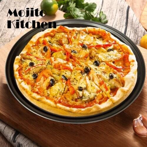 26/28/32cm Carbon Steel Non-stick Pizza Stones Pizza Pan Pizza Baking Pan Tray Mesh Tray Plate Dishes Bakeware Baking Tools