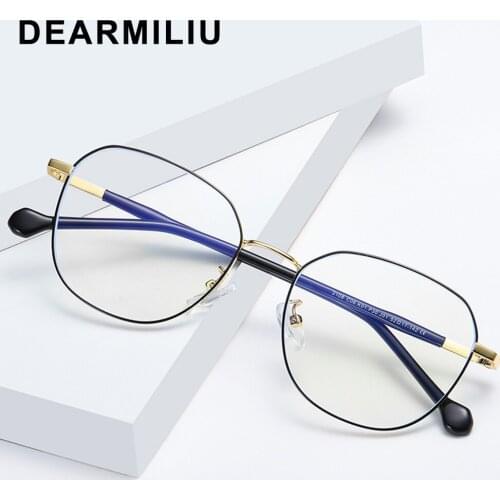 DEARMILIU 2020 new Blue light blocking Glasses fashion vintage Flat mirror metal frame gafas Glasses for men and women 2108