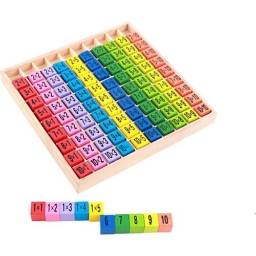 Baby Wooden Toys 99 Multiplication Table Math Toy 10*10 Figure Blocks Baby Learn Educational Montessori Gifts