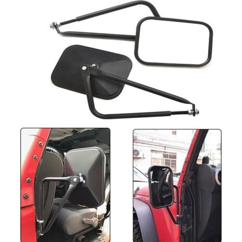 For Jeep Wrangler JK CJ YJ 7.7"x5.7"Off-Door Side-View Hinge Mirrors Doorless Rectangular Pair 2pcs