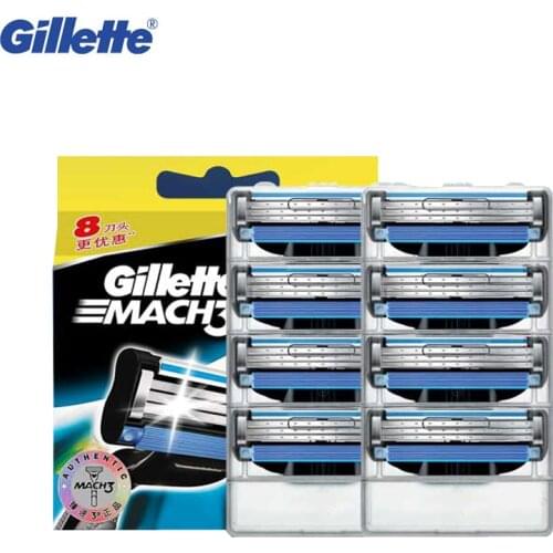 Gillette Mach 3 MenS Face Beard Shaver Razor Blades Mach3 Manual Barber Shaving Hair Removal Safety Razors Blade 8pcs