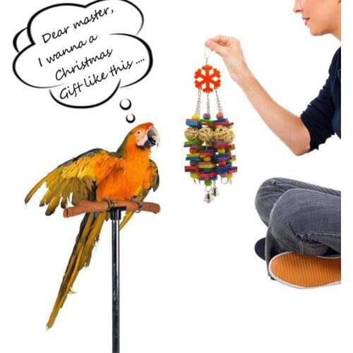 Parrot Toy Snowflake Bite Resistant Wooded Sepak Takraw Pet Chew Toy Bird Supplies Bird Nest Decorative игрушки для попугаев