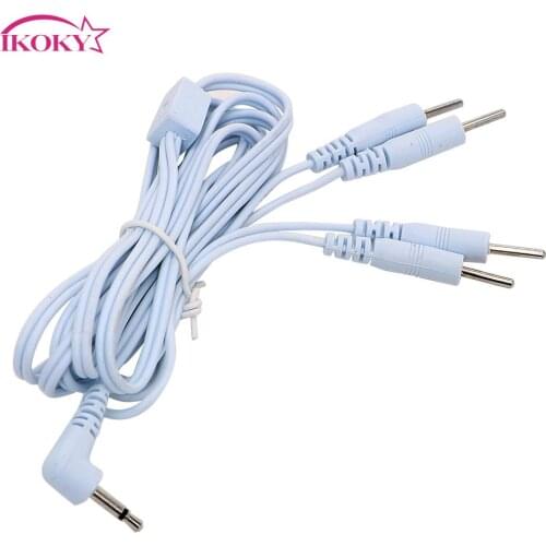 IKOKY Penis Ring Anal Plug 2/4 Pin Electric Shock Wire Therapy Massager Accessories Electro Stimulation Sex Toy